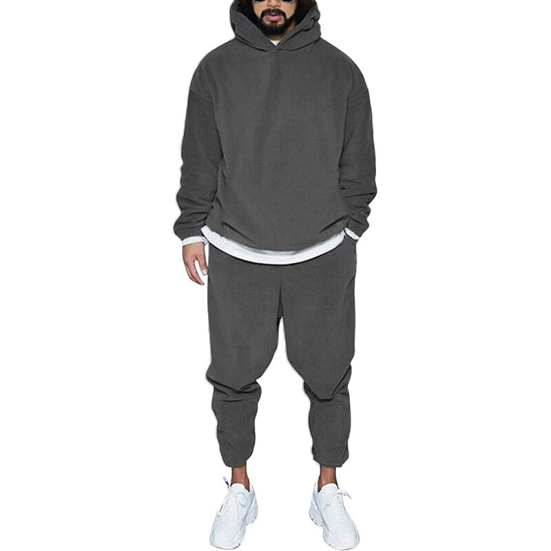 Relaxed Fit Hoodie and Jogger Tracksuit Set