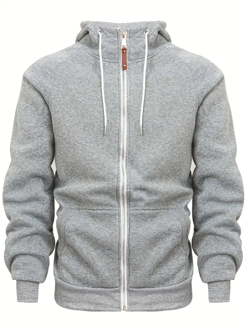 Relaxed Fit Mens Full Zip Hooded Jacket