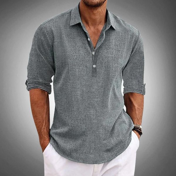 Classic Men's Lightweight Linen Polo Shirt