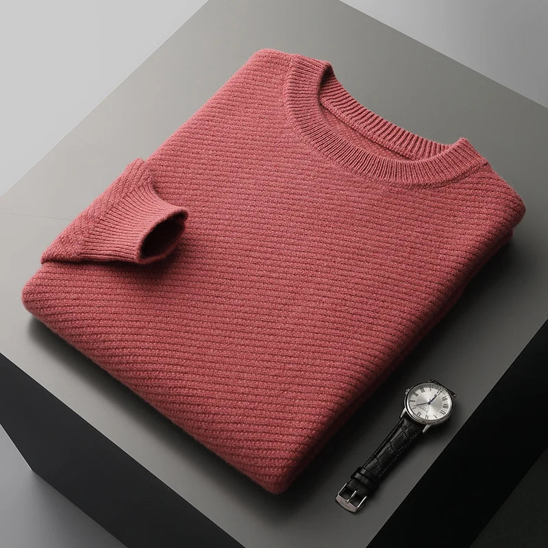Warm Woolen Crew Neck Sweater for Men