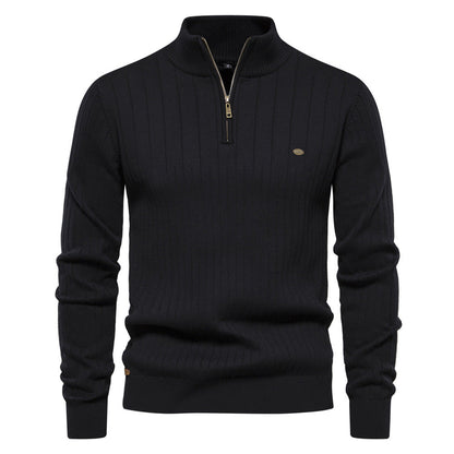 Classic Quarter Zip Men's Knitted Sweater