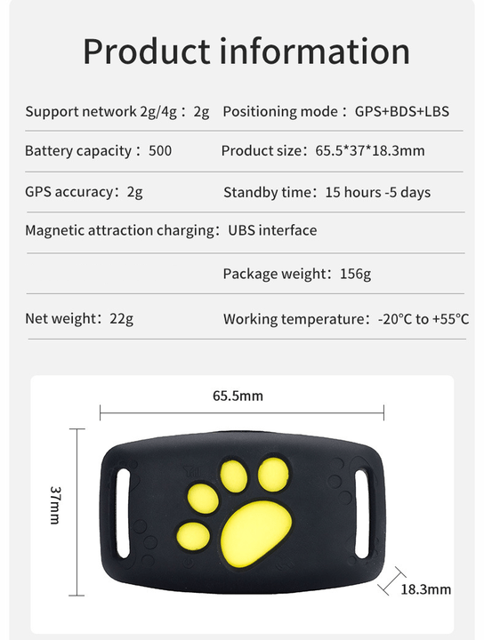 Pet GPS Tracker for Cats Real Time Location Finder