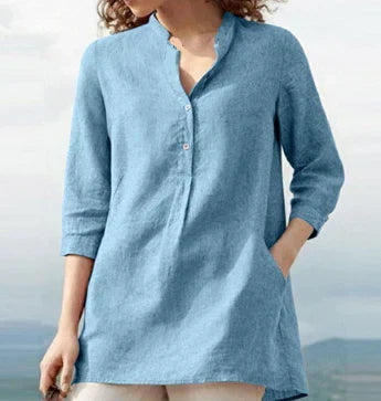 Comfortable Loose Fit Linen Shirt for Women