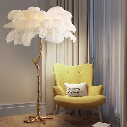 Luxurious Feather Design Floor Lamp - OutfitLondon
