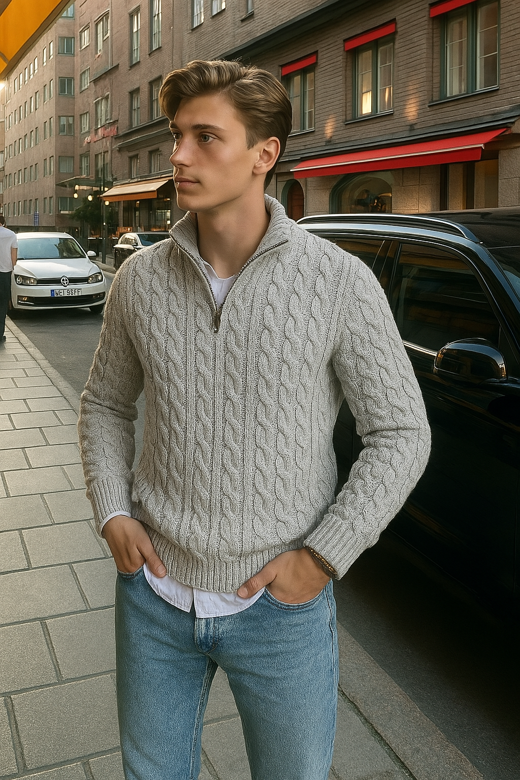 Classic Luxury Mens Half Zip Sweater - OutfitLondon