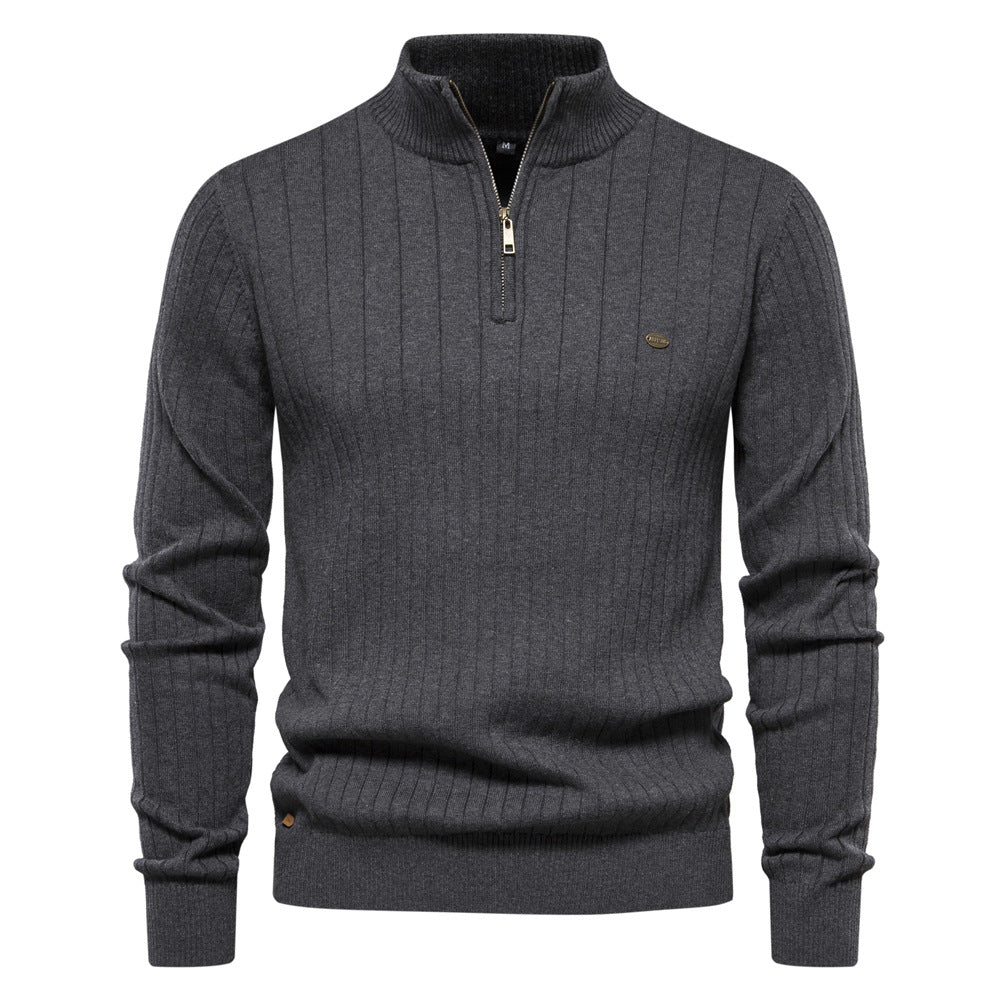 Classic Quarter Zip Men's Knitted Sweater