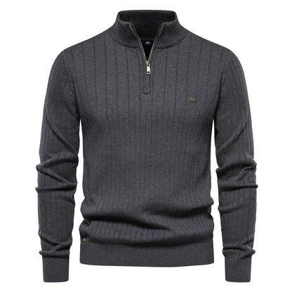 Classic Quarter Zip Men's Knitted Sweater