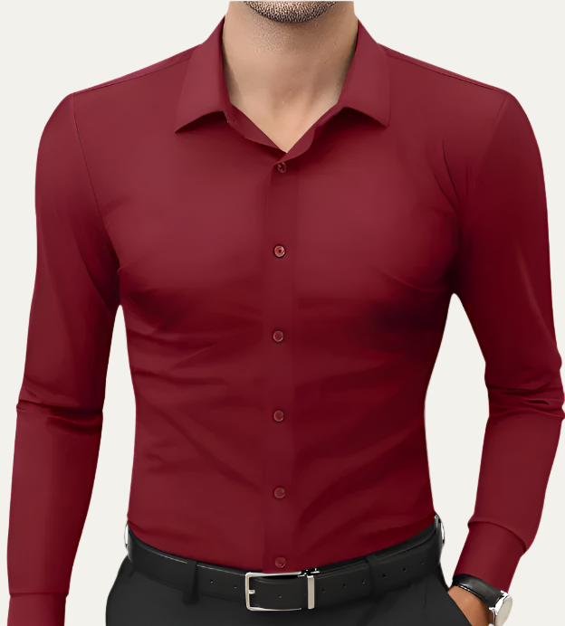 Slim Fit Stretch Dress Shirt for Men