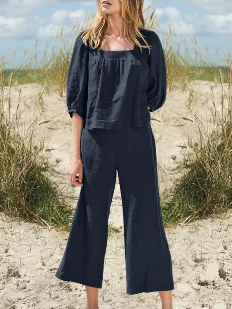 Comfortable Linen Pantsuit for Ladies