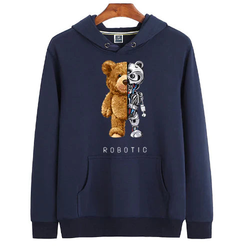 Cute Bear Graphic Hooded Sweatshirt