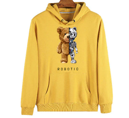 Cute Bear Graphic Hooded Sweatshirt