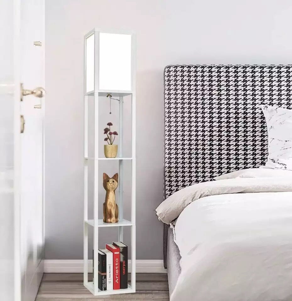 Sleek Floor Lamp With Book Storage