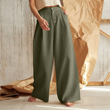 Comfortable Flowy Wide Leg Pants - OutfitLondon