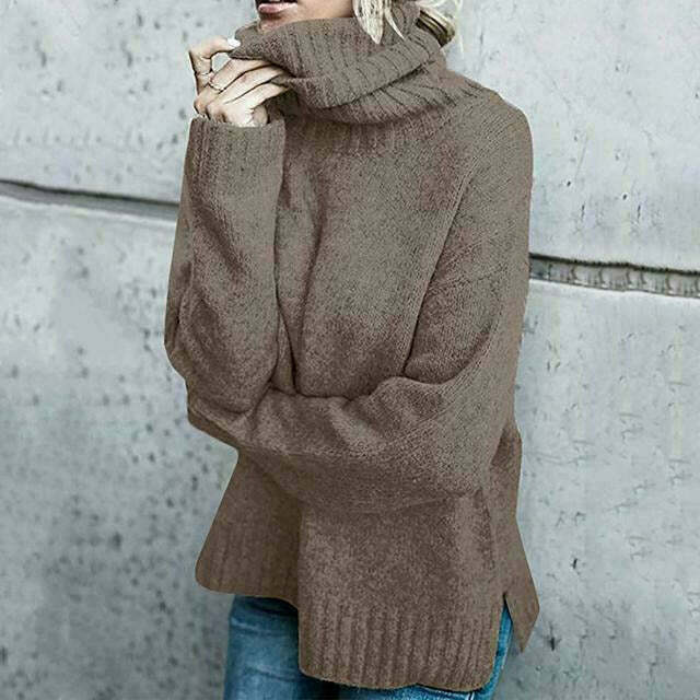 Large Women's Wool Crew Neck Sweater - OutfitLondon
