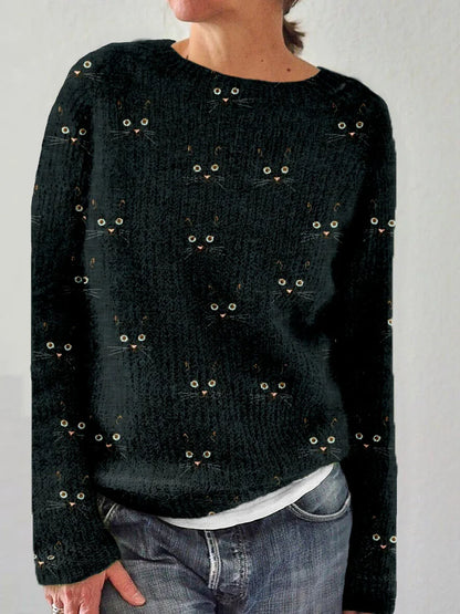 Cozy Ladies Cute Kitten Warm Sweater