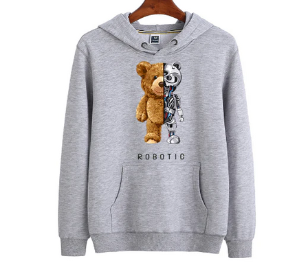 Cute Bear Graphic Hooded Sweatshirt