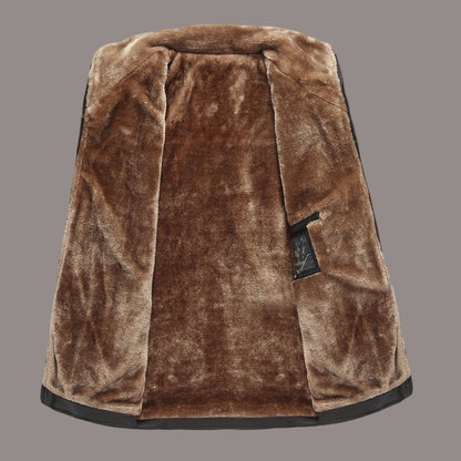 Classic Fit Warm Faux Leather Biker Jacket