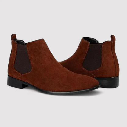 Luxury Suede Chelsea Boots - Classic Slip On Shoes - OutfitLondon