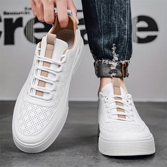 Men's Breathable White Running Shoes