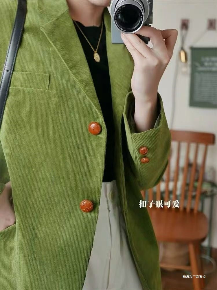 Classic Cotton Peak Lapel Suit Blazer