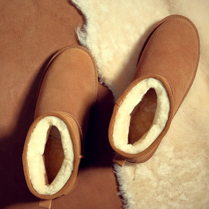 Warm Mini Ankle Boots with Fuzzy Lining for Women