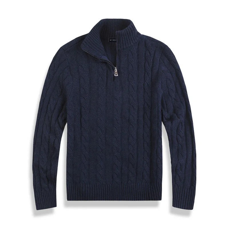 Luxury Merino Wool Men's Half Zip Sweater - OutfitLondon