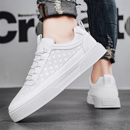 Men's Breathable White Running Shoes