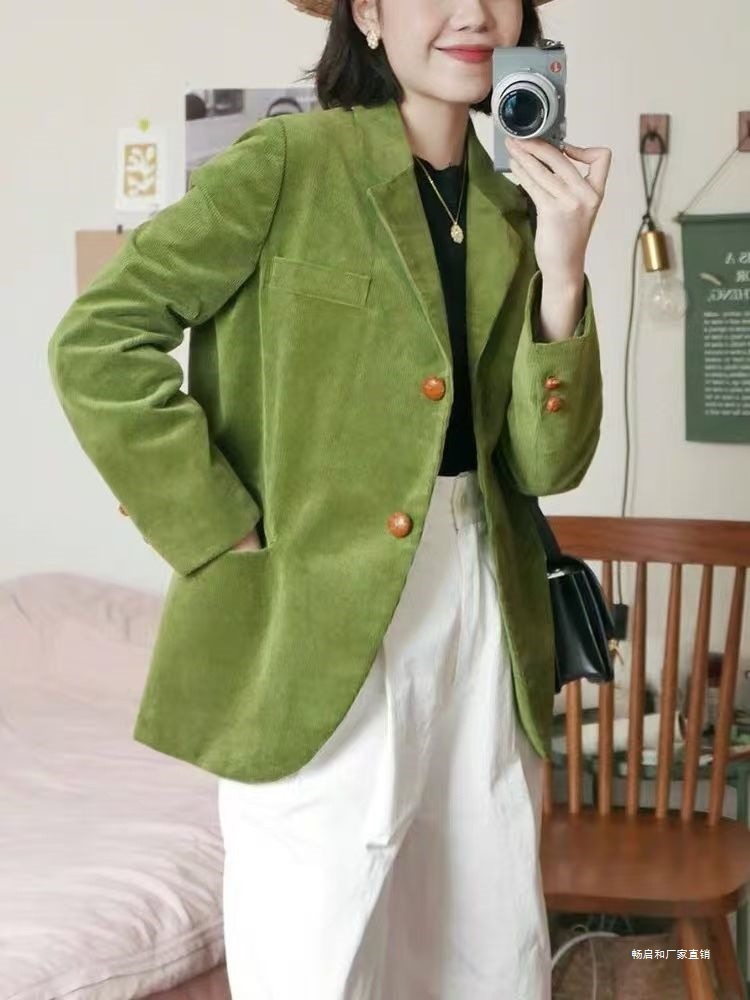 Classic Cotton Peak Lapel Suit Blazer