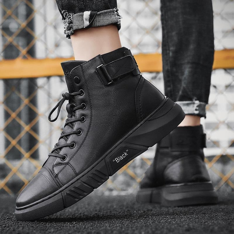 Tall Leather Men's Ankle Boots