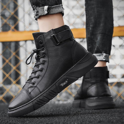 Tall Leather Men's Ankle Boots