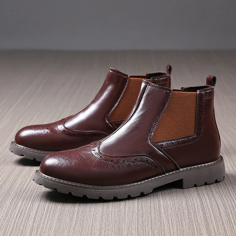 Classic Black Leather Chelsea Boots for Men