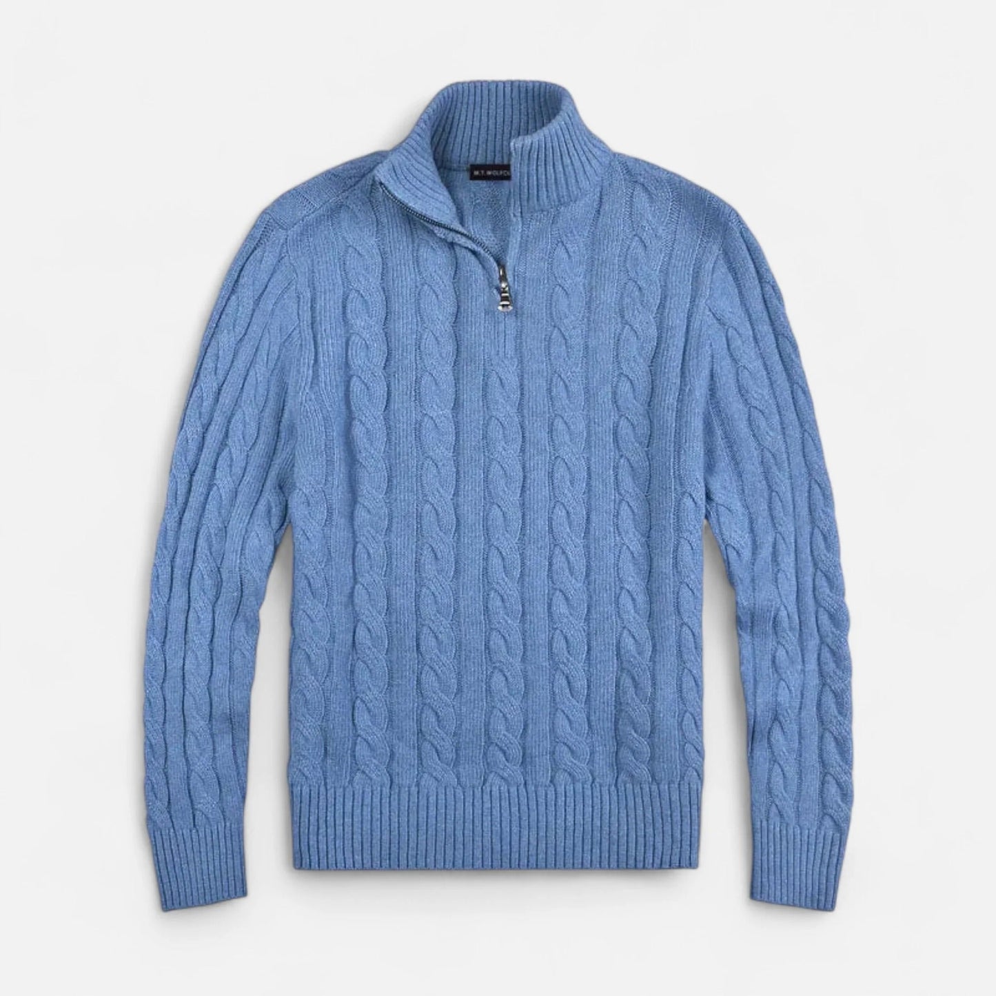 Warm Quarter Zip Cable Sweater Men