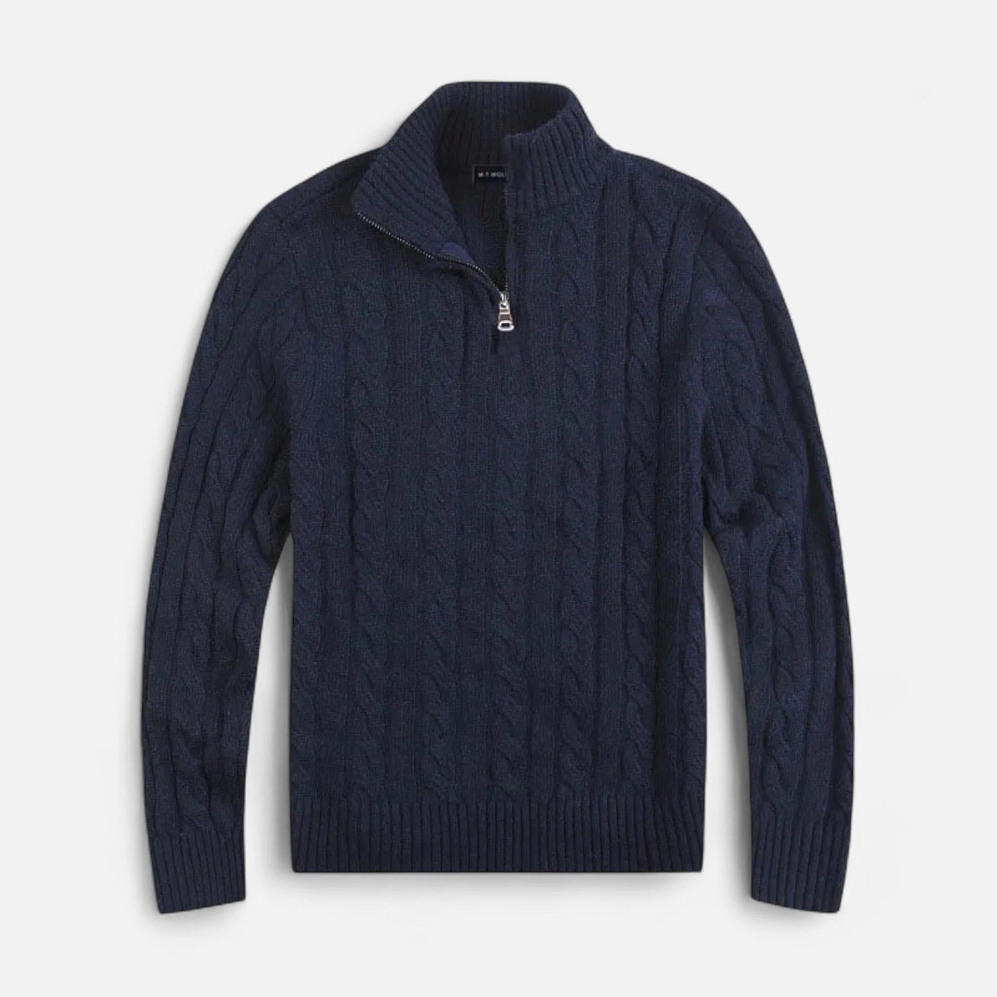 Warm Quarter Zip Cable Sweater Men