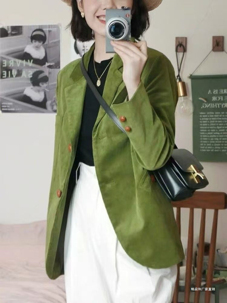 Classic Cotton Peak Lapel Suit Blazer