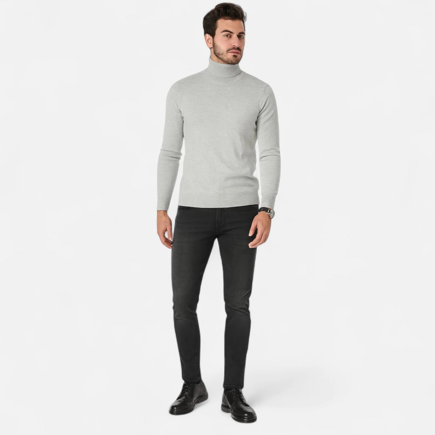 Fitted Crew Neck Men's Sweater