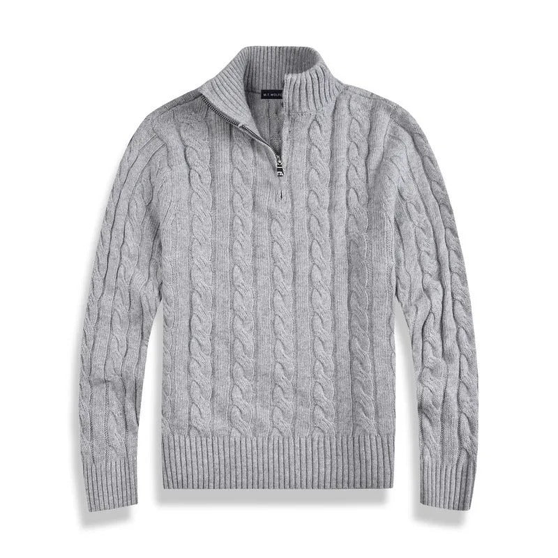 Luxury Merino Wool Men's Half Zip Sweater