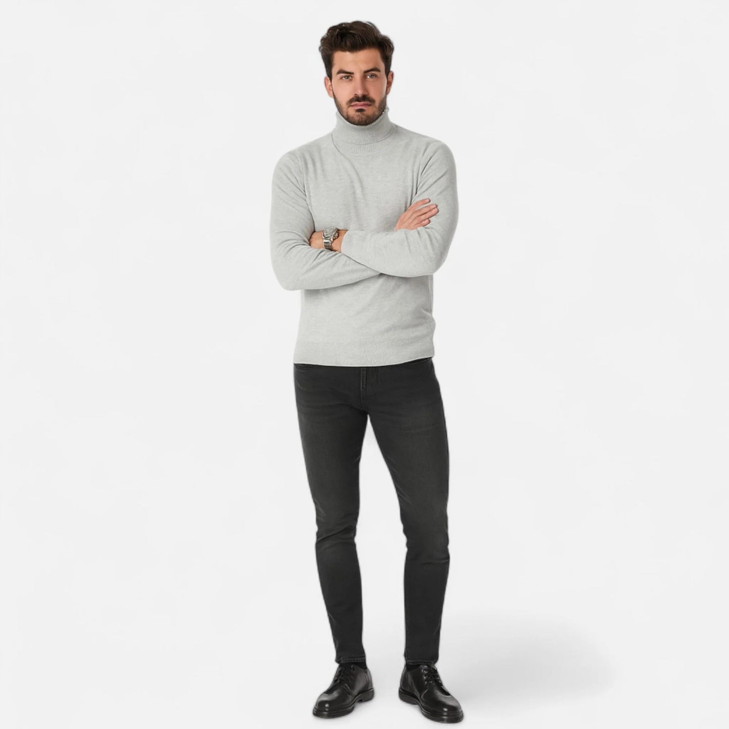 Fitted Crew Neck Men's Sweater