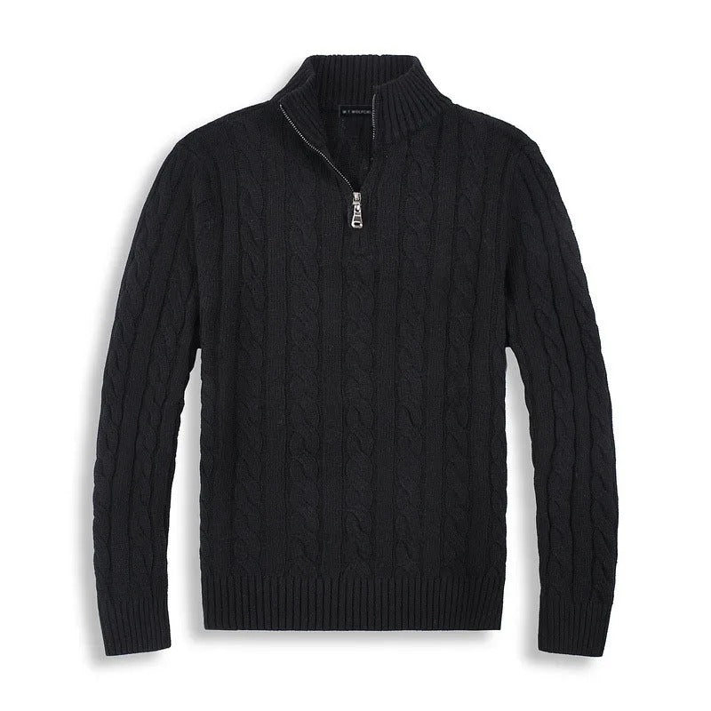 Luxury Merino Wool Men's Half Zip Sweater