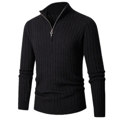 Men's Textured Quarter Zip Crew Neck Sweater