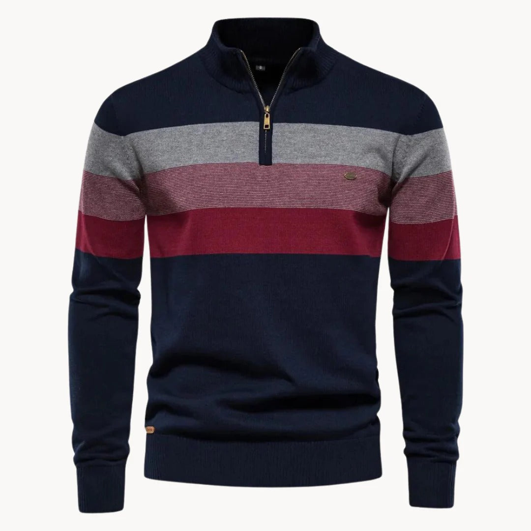 Men's Classic Crew Neck Stripe Sweater