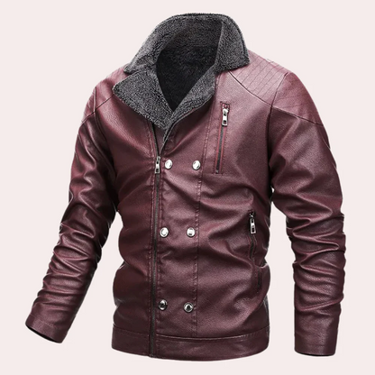 Luxury Faux Leather Shearling Coat