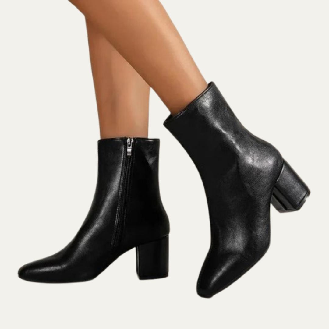 Ladies Sleek Low Heel Ankle Boots