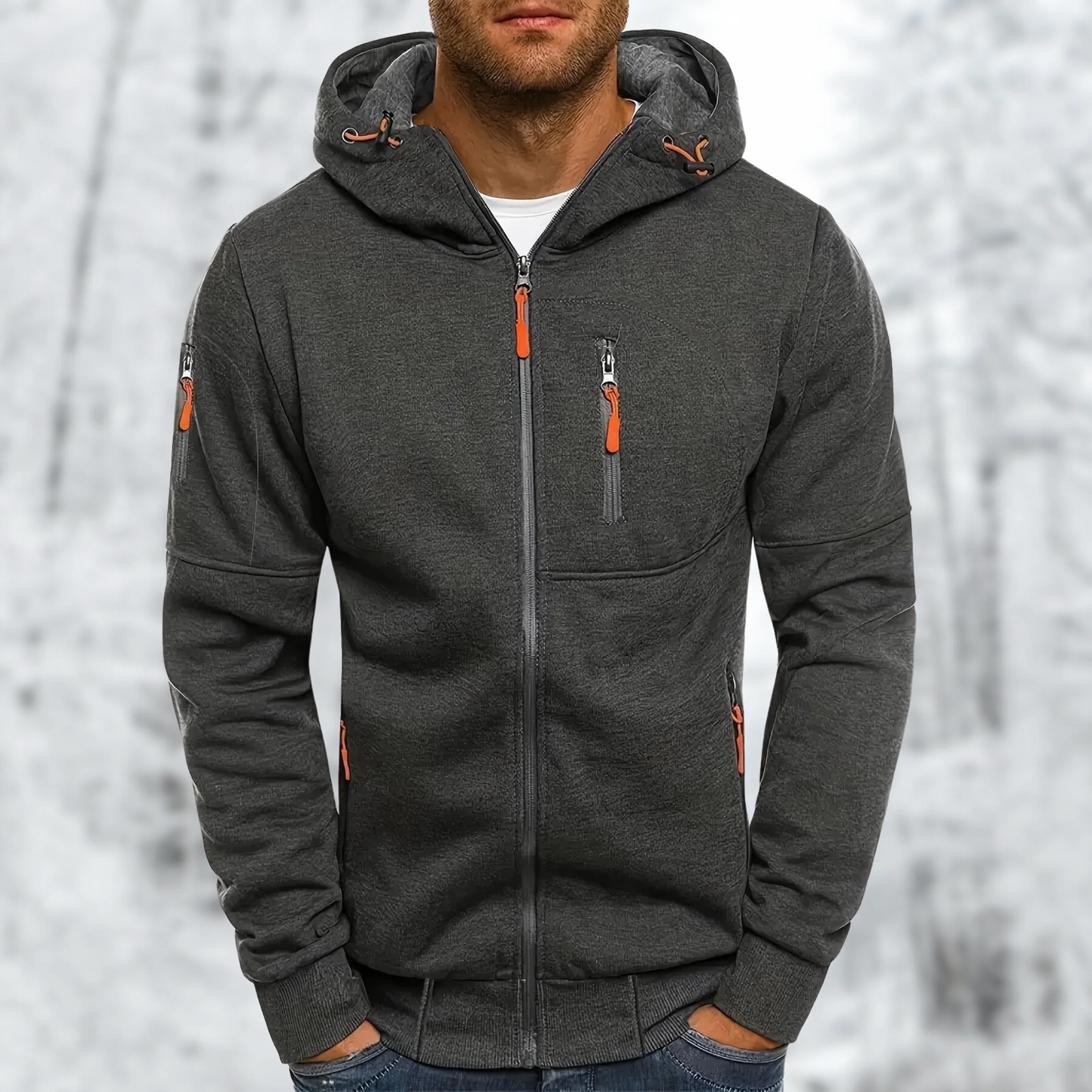 Thermal Hooded Fleece Coat for Men