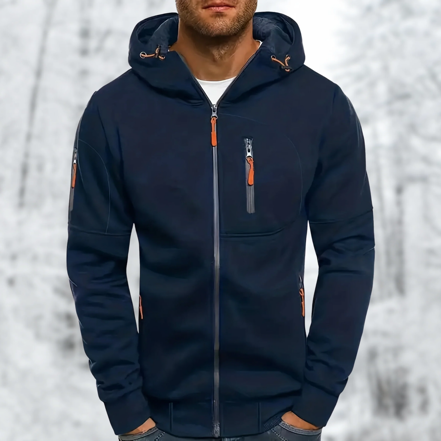 Thermal Hooded Fleece Coat for Men