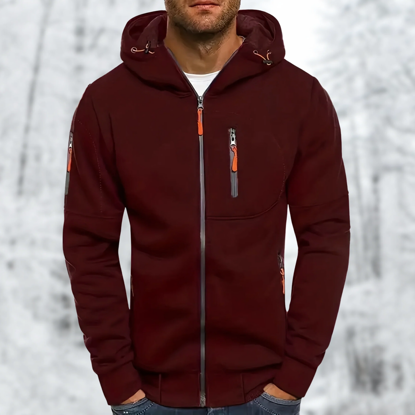 Thermal Hooded Fleece Coat for Men
