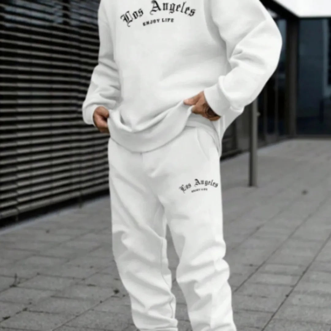 Casual LA Graphic Sweatpants Hoodie Set