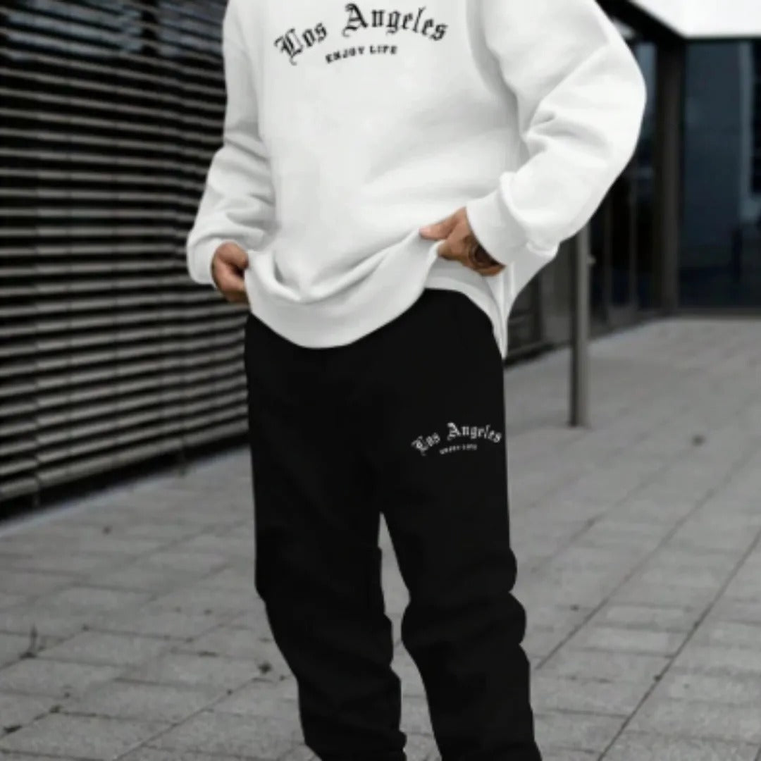 Casual LA Graphic Sweatpants Hoodie Set
