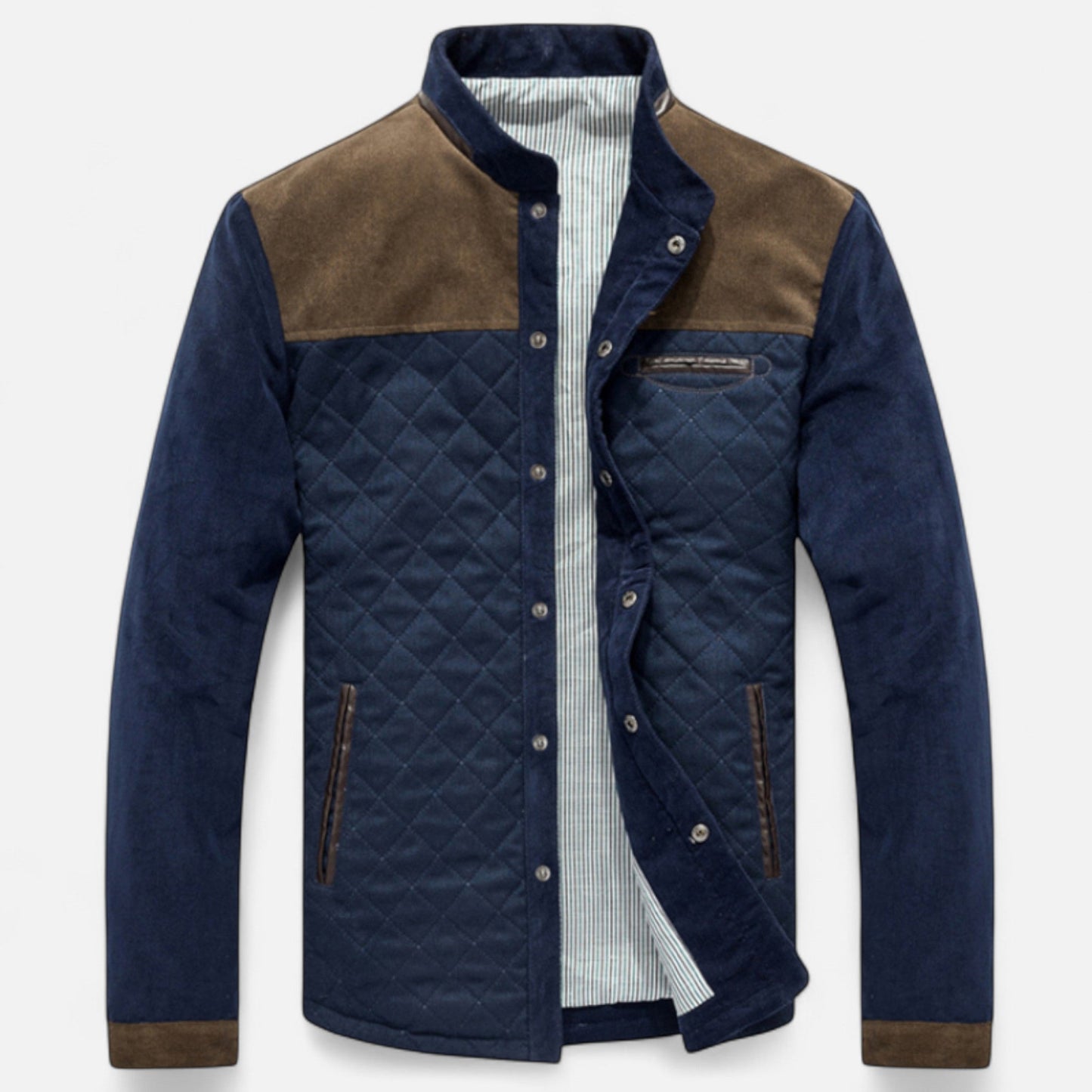 Men's Fitted Patch Leather Biker Jacket