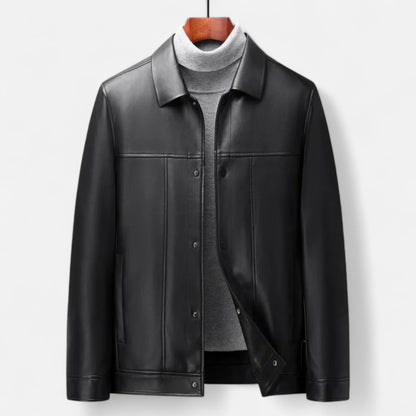Classic Real Leather Polo Coat - Regular Fit Jacket