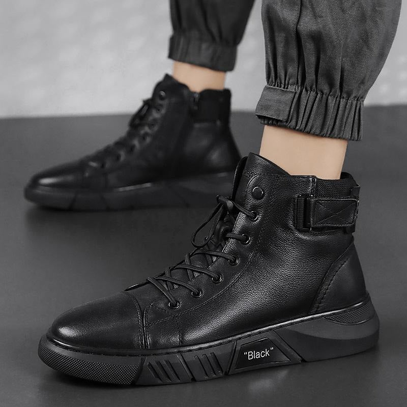 Tall Leather Men's Ankle Boots - OutfitLondon